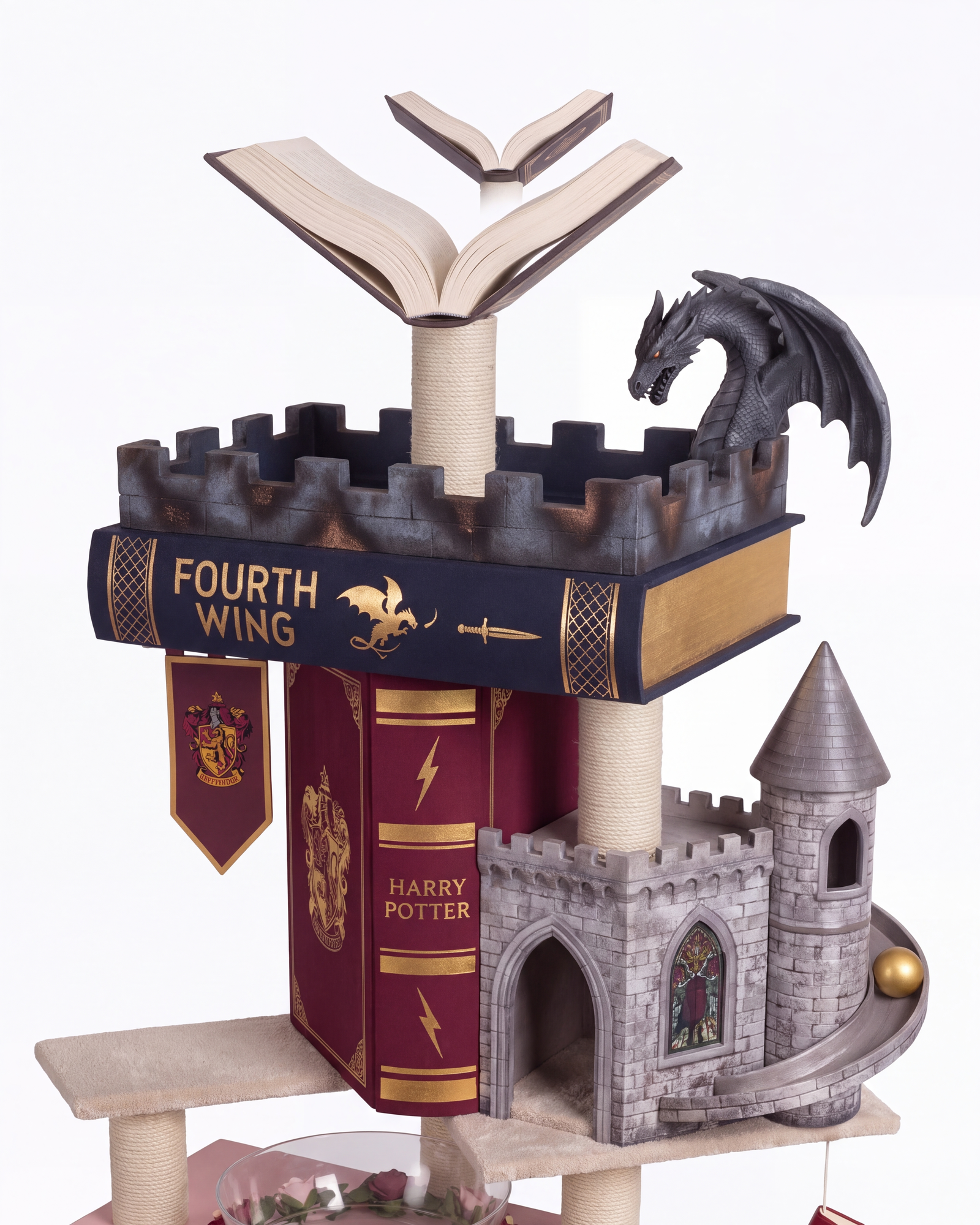 Close-up of a book-spine level detail