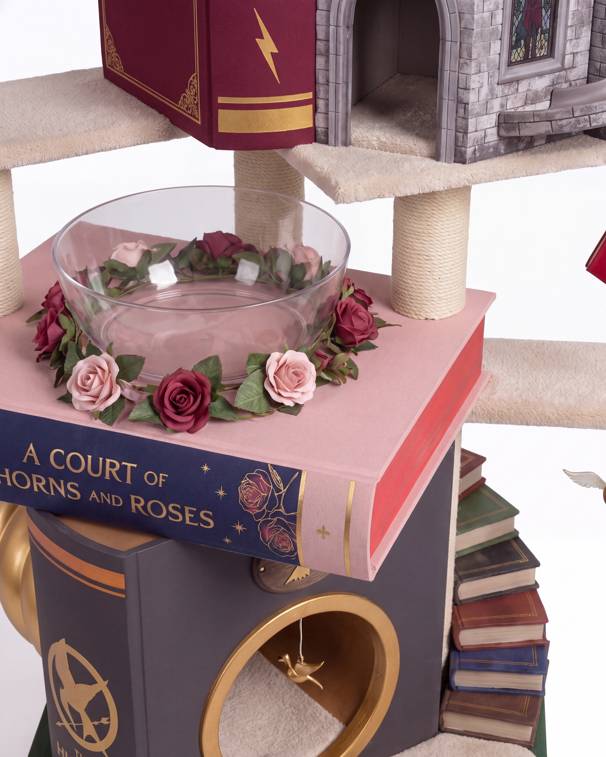 Close-up of a book-spine level detail
