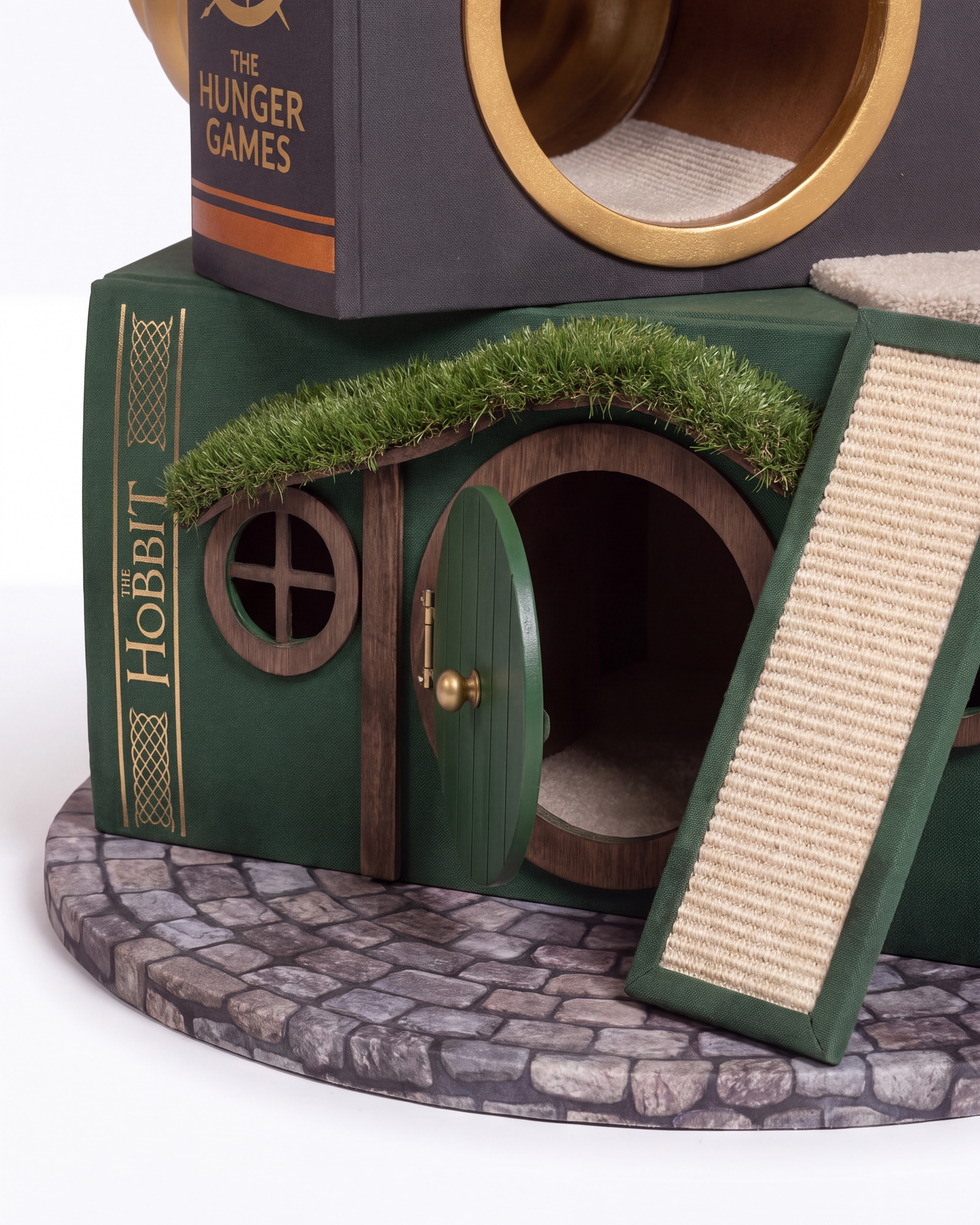 Close-up of a book-spine level detail