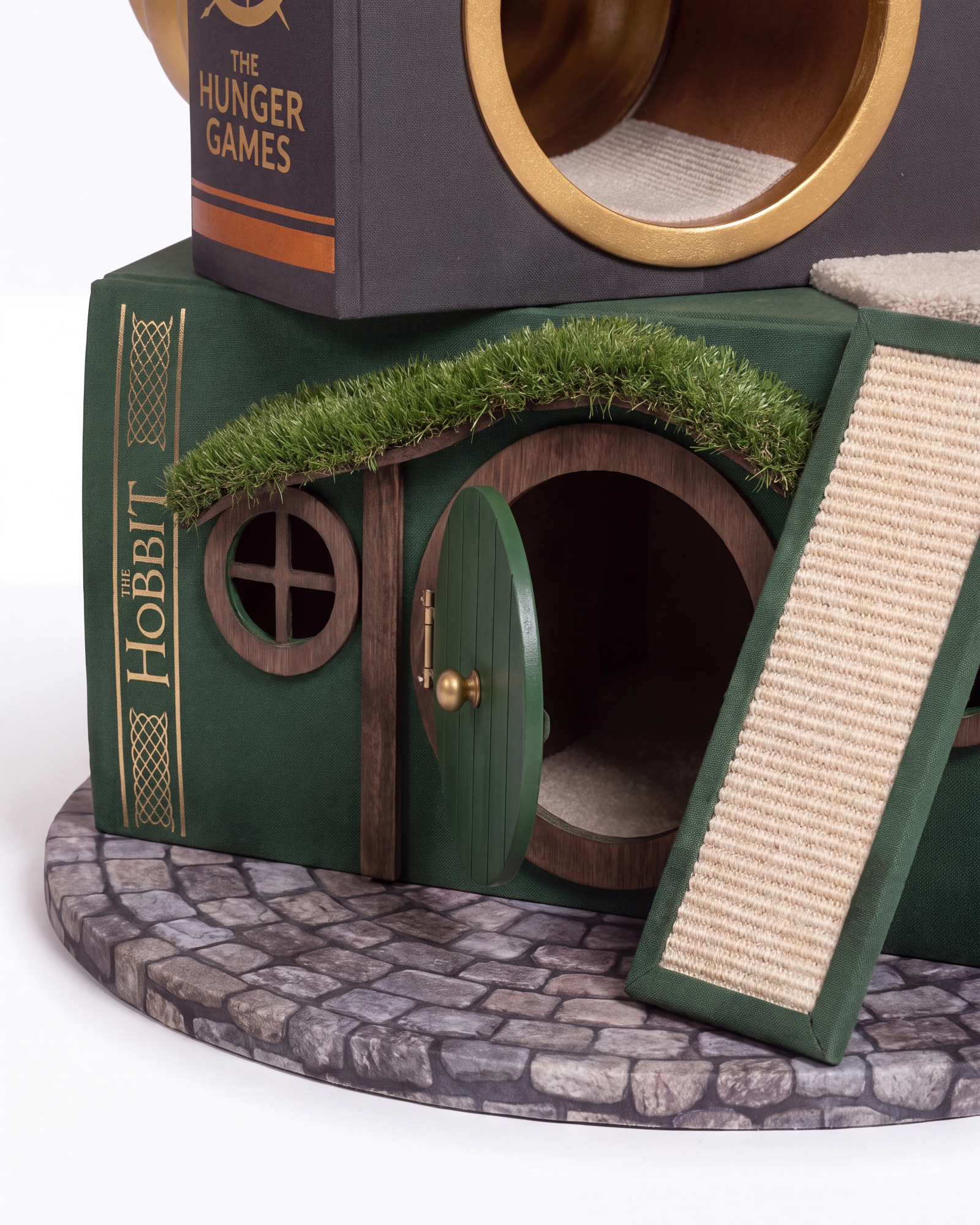 Close-up of a book-spine level detail